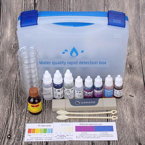 水质测试盒演示工具箱净水器矿物测试笔Ph余氯试剂家用套装