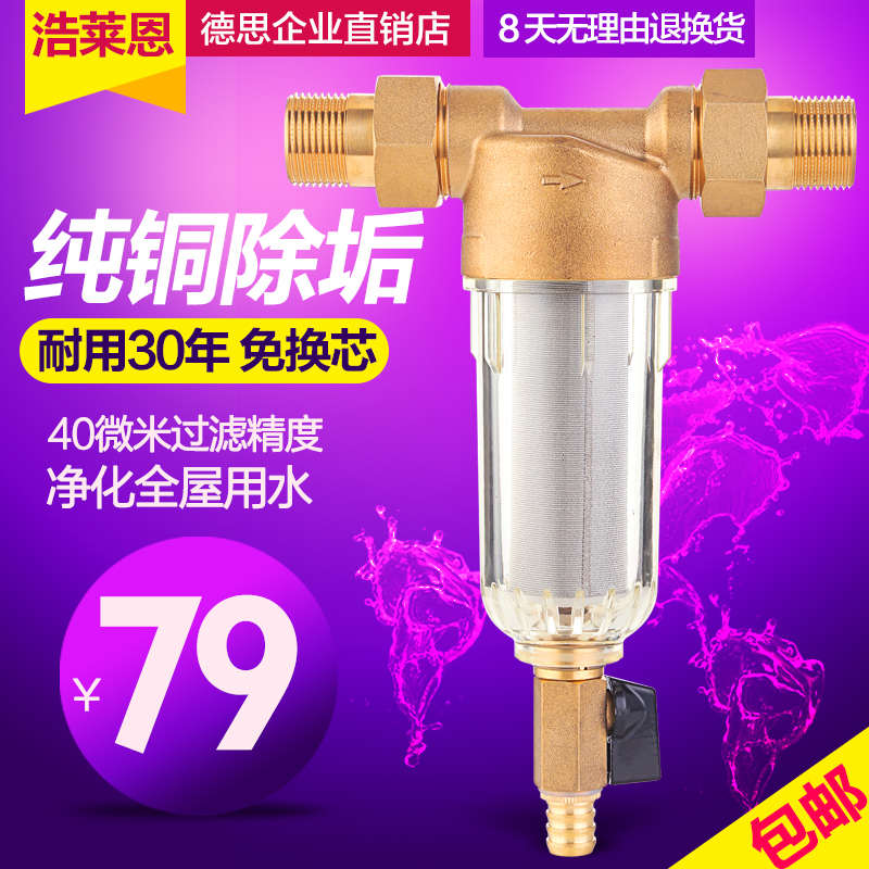 德思前置净水器反冲洗管道净水器自来水过滤净水器家用全屋净水机