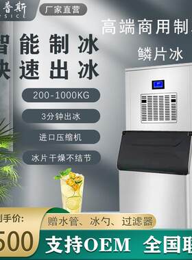 片冰机商用制冰机300公斤大型鳞片超市海鲜火锅店碎冰机