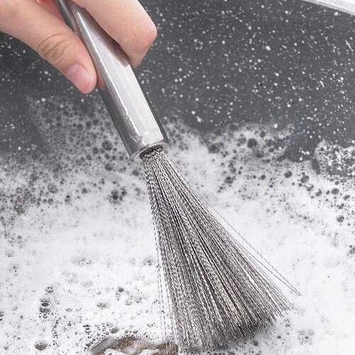 Stainless Steel Pot Scrub Brush for Kitchen Use, Easy to Cle