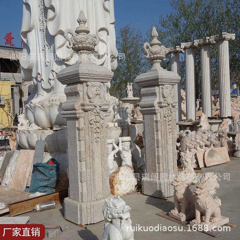 欧式罗马柱门柱别墅大门花岗岩大理石阳台柱小区门柱石雕门柱天然