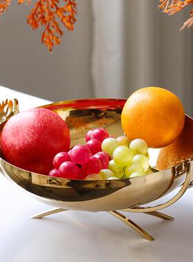 北欧简约轻奢水果盘摆件样板间展厅客厅茶几托盘置物盘艺术装饰品