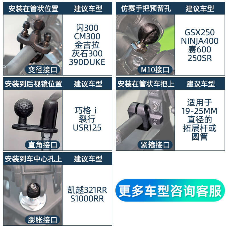 五匹摩托车手机机支架减震无线充电导航防震踏板电动通用彩甲玄武