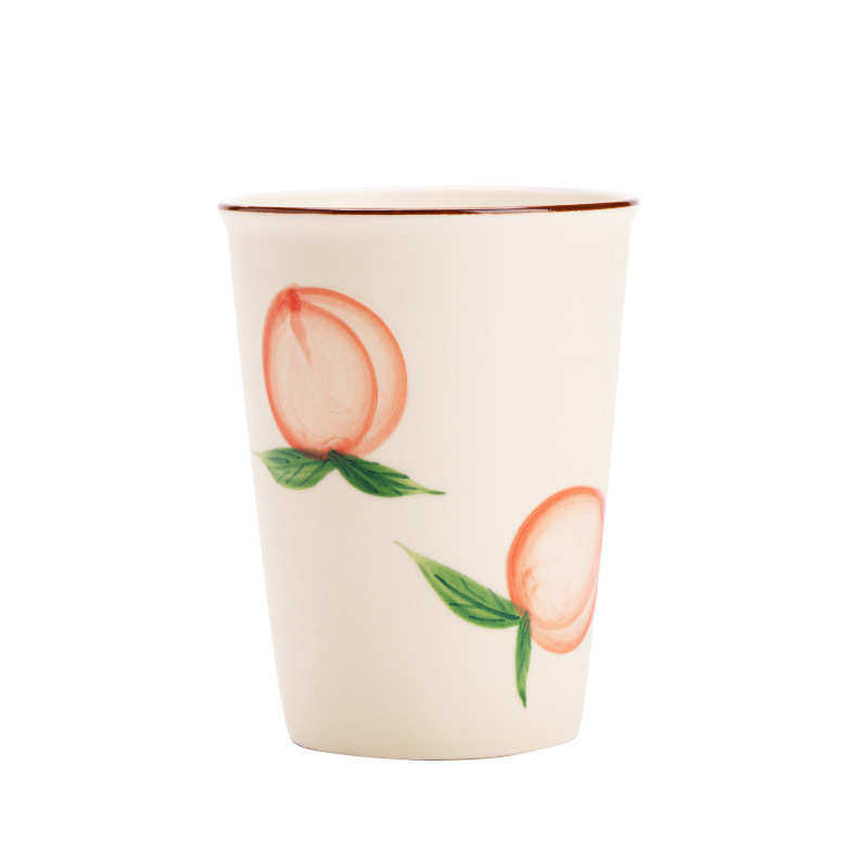 景德镇纯手绘奶油桃子可乐杯陶瓷茶具水杯茶杯办公室家用喝水杯子,餐饮具,茶杯,淘宝优惠券,粉丝福利购,淘宝优惠卷