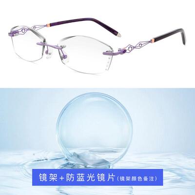 新款配渐变色无框近眼镜女/100/20300/视400/500度防辐射有度数成