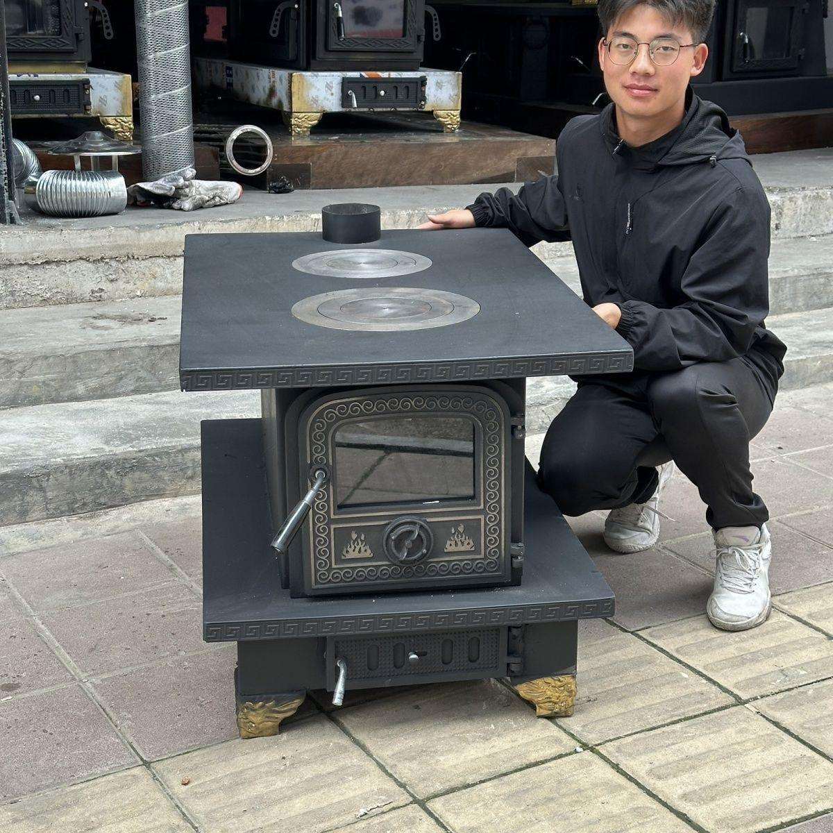 藏式真火家用取暖炉客厅户外烧水做饭农村回风烤火炉围炉取暖新款