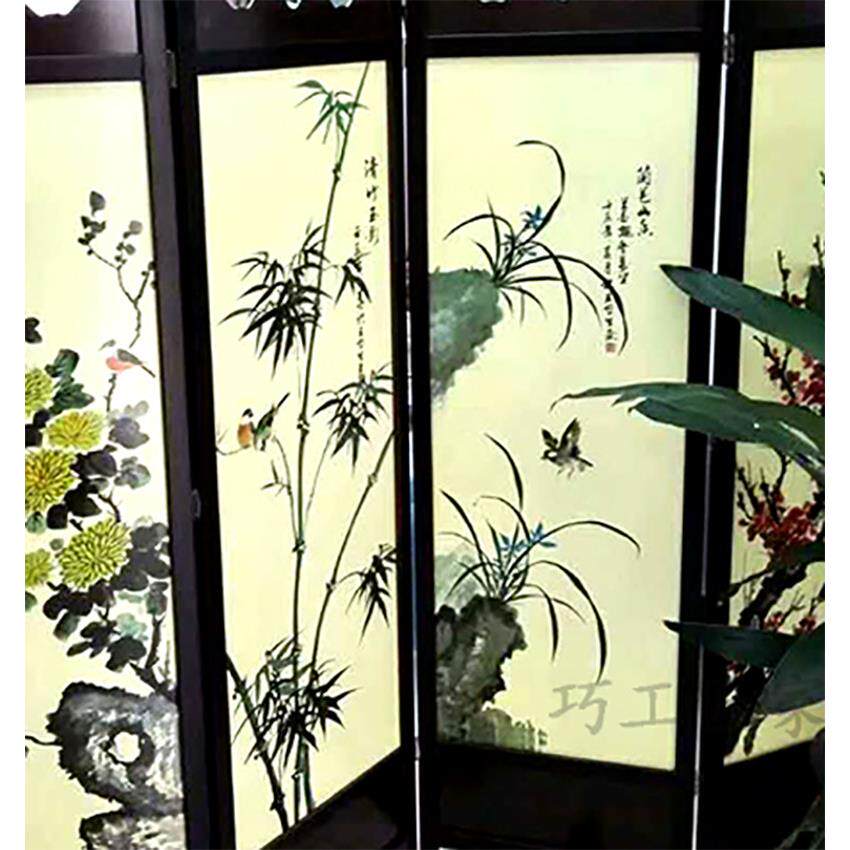 屏风家用客厅玄关隔断办公室酒店茶室可移动折叠双面中式屏风工厂