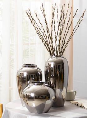 银柳简约复古欧式陶瓷花瓶家居客厅装饰品摆件餐厅水培插干花