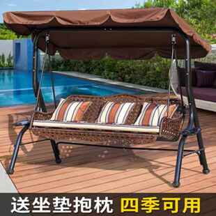 户外秋千摇椅室阳台摇篮花园庭院NXX休外闲成双吊椅铁人艺吊人床