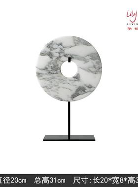 高档简创居意玉璧新中式摆件饰品家摆设代玄关超值软装搭配样现约