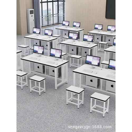 学校计算机教室电脑桌培训室教室微机室班级机房台式双人电脑桌椅