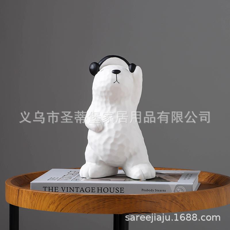 创意熊客厅玄关装饰摆件轻奢卧室办公室桌面装饰现代简约居家饰品