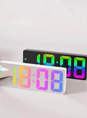 Led Mirror Digital Alarm Clock 12/24 Hours Adjustable