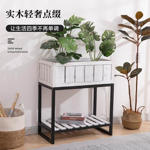 北欧铁艺阳台柜卧室复古边柜客厅架子玄关柜子美式实木斗柜收纳柜