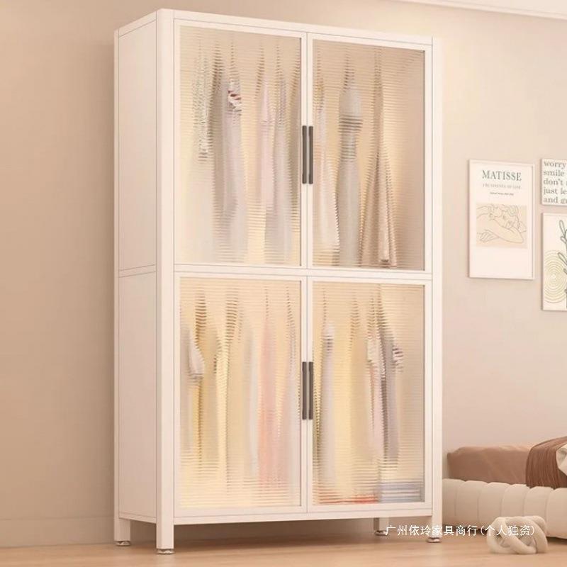 衣柜家用卧室简易组装钢制出租房用结实耐用金属衣橱铁皮收纳柜子