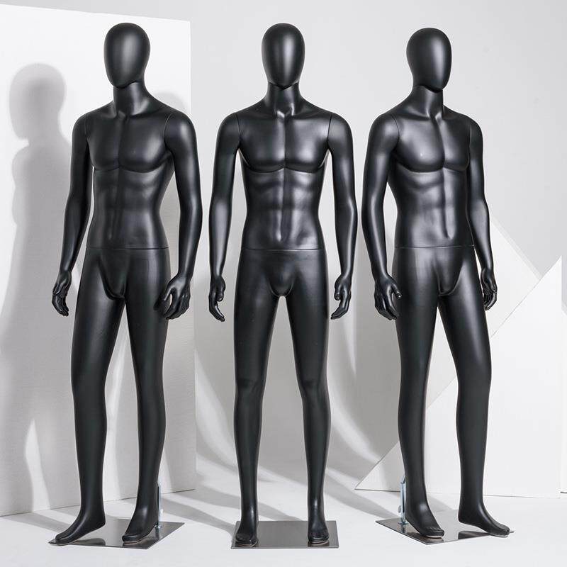 高档哑黑男模特道具全身展示架男装服装店橱窗假人仿真拍照模特架