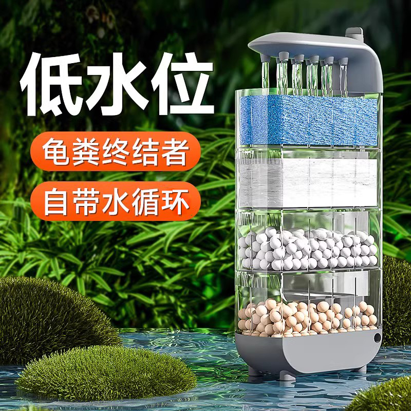 疯狂水草低水位过滤器循环增氧过滤系统乌龟缸鱼缸净水滴流盒