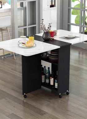 折叠餐家用小21207户型轮移动带可伸缩长可方形简易多功能桌吃饭