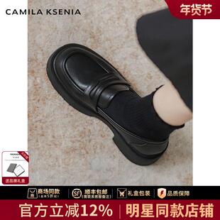 女冬一脚蹬英伦风小皮鞋 CAMILA 包鞋 2026新款 KSENIA官方店乐福鞋