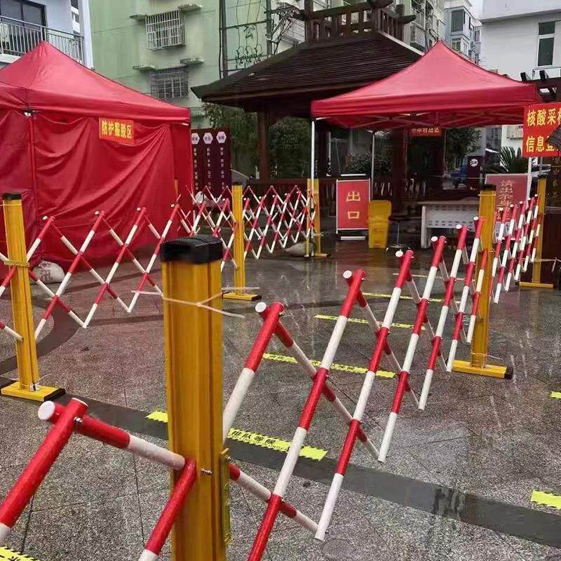 玻璃钢管式伸缩护栏电力施工隔离防护栏移动折叠片式绝缘伸缩围栏