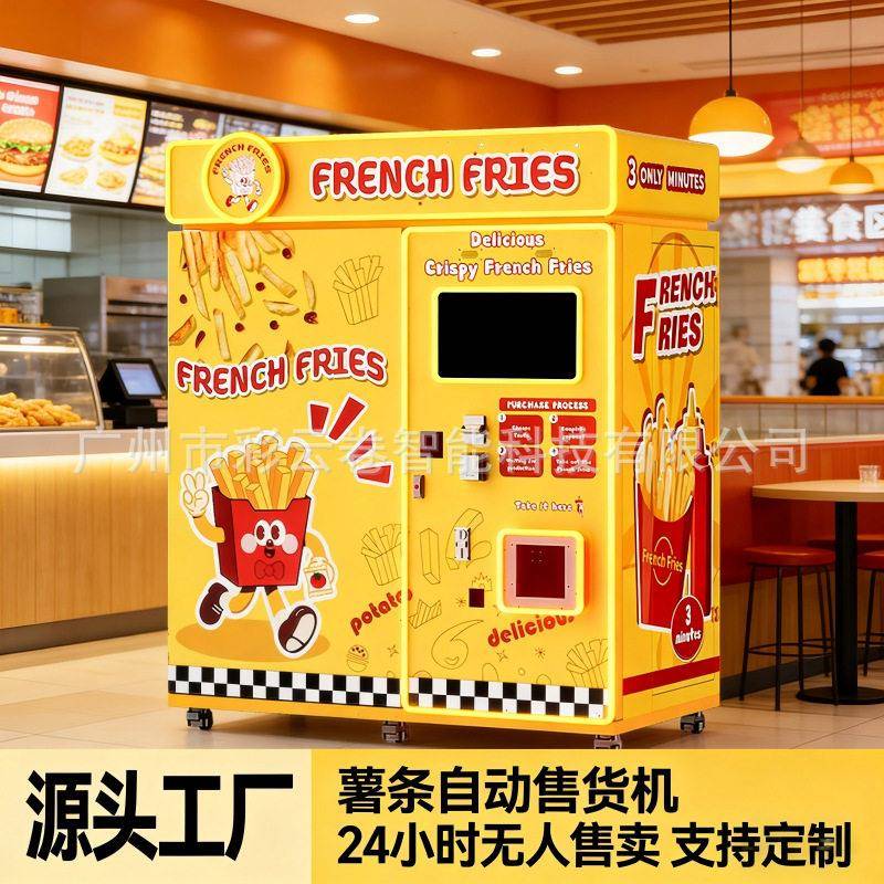 商用无人薯条售货机 24 小时自助现炸小吃设备创业摆摊智能贩卖机
