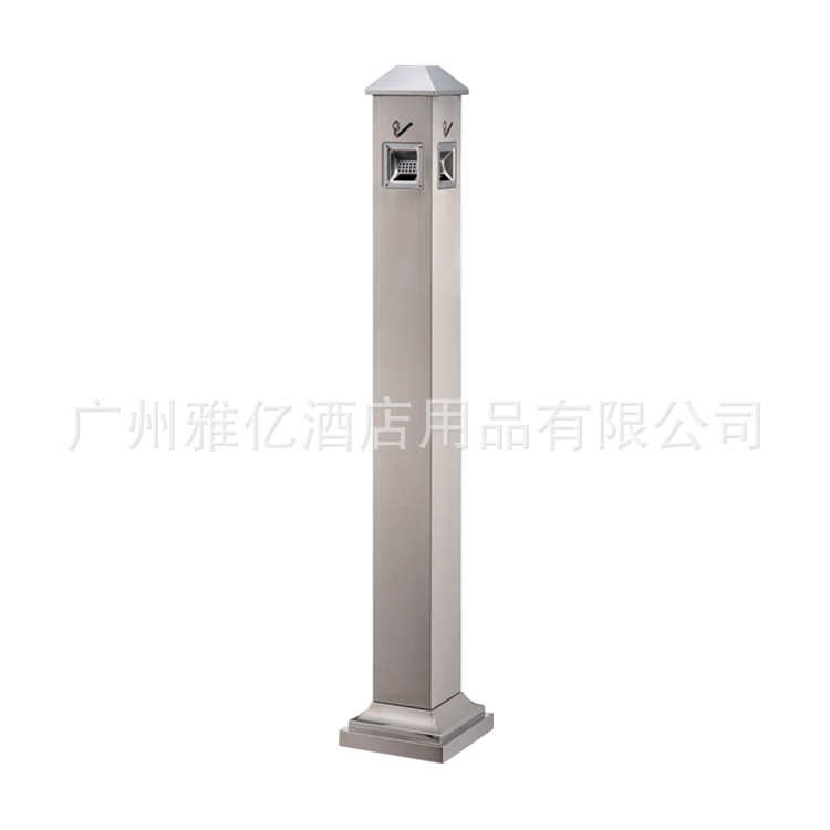 户外不锈钢灭烟柱烟头收集器医院文明吸烟区烟柱立式烟蒂柱烟灰柱