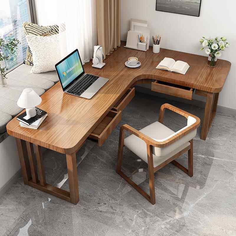 l型电脑桌书桌卧室家用学习桌台式实木书桌桌工作台拐角