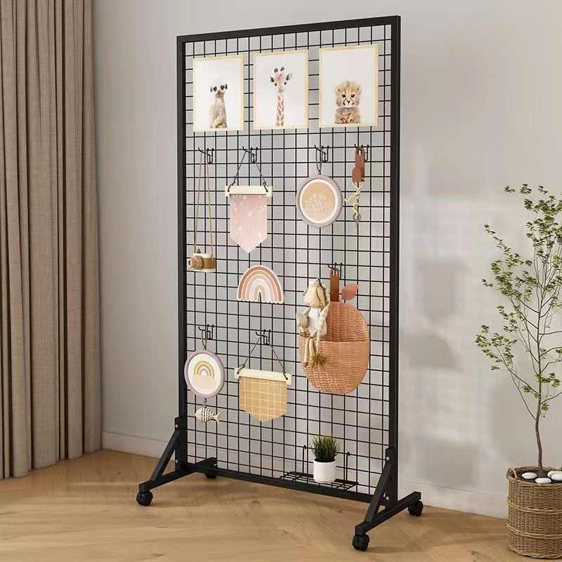 网格置物架铁丝网格饰品展示架画展架画室展览架幼儿园作品置物架