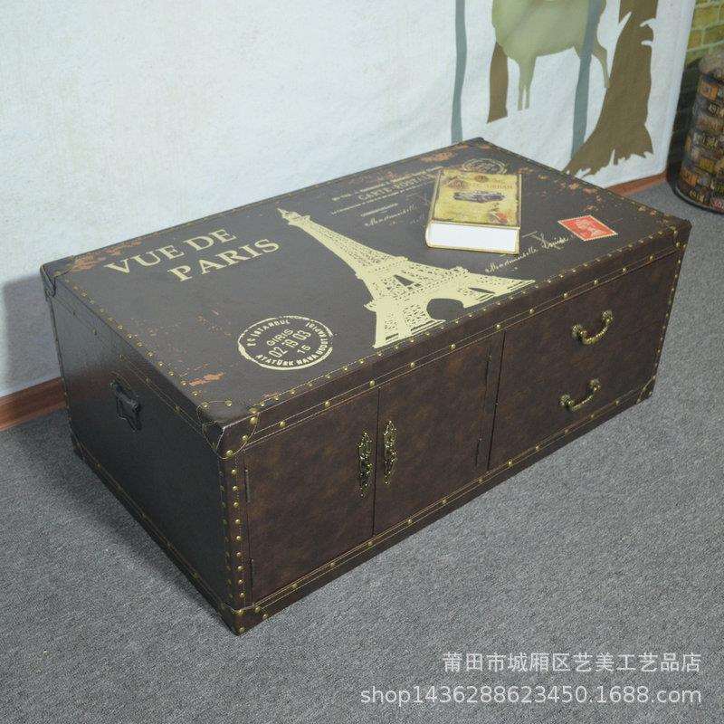 北欧复古做旧多功能收纳茶几简约现代客厅个性创意沙发小户型茶几
