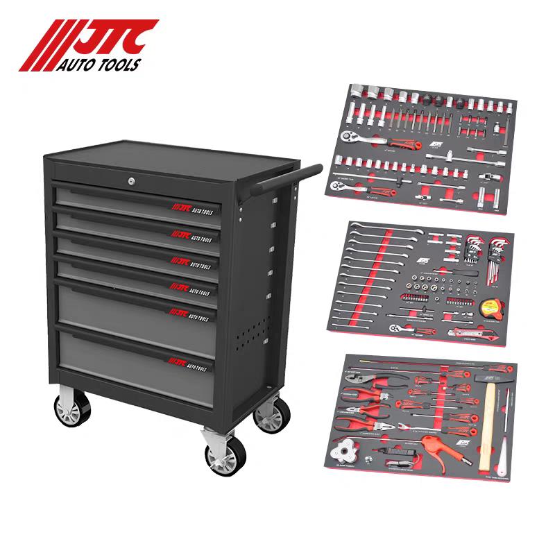 JTC汽修工具 六层工具车配169件快修快保工具组套S1066加UF0169图片