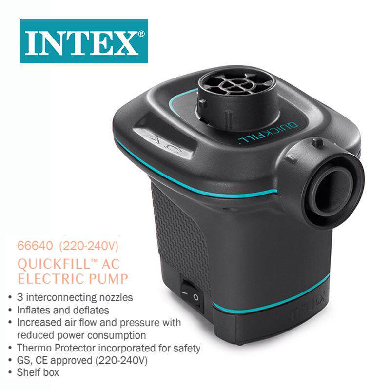 INTEX66640电动充气泵220v家用打气泵水池泳圈床垫抽充两用