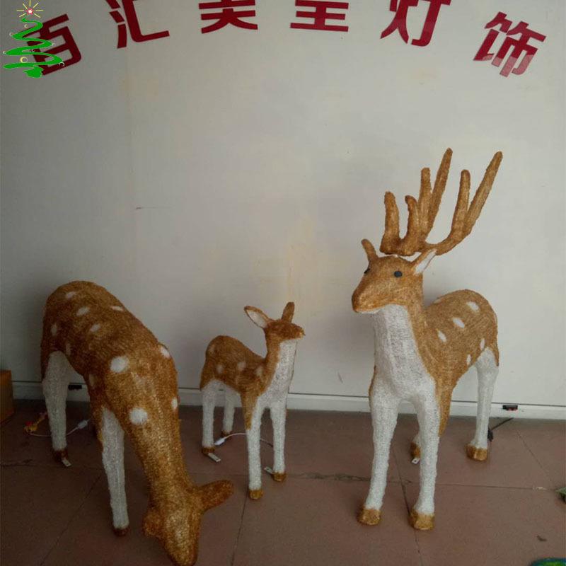 LED梅P花鹿造型灯户外防雨区花VHT园节树脂动物小品I67景防日水