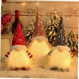 Christmas sequins with lights and Rudolph doll lighting