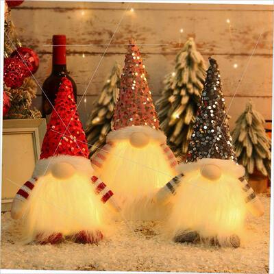 Christmas sequins with lights and Rudolph doll lighting