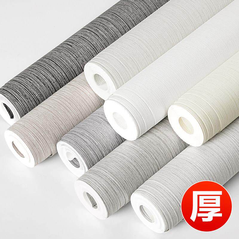 加厚无纺布墙纸非自粘刷胶无胶2025新款客厅房间卧室家用纯色壁纸