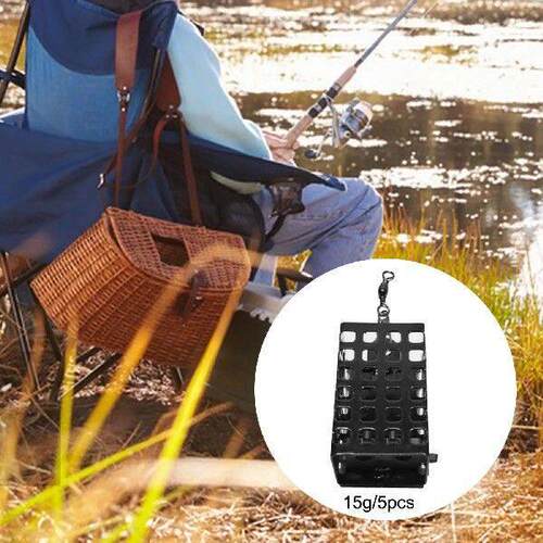5pcs Metal Carp Feeder Basket Cage with Weights. Fishing