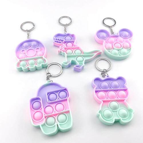 5pc pushpop keychain Push Pop It Fidget toys among us钥匙扣