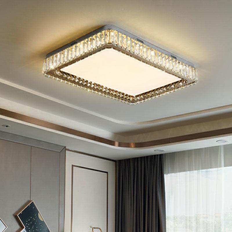 客厅灯简约时尚大厅led水晶吸顶灯智能餐厅灯卧室灯房间灯具超亮