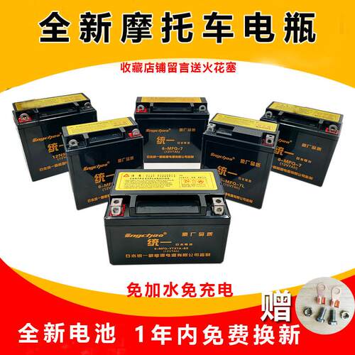 统一12V机车电瓶12v9a免维护干蓄电池125弯梁机车滑板车通用7ah
