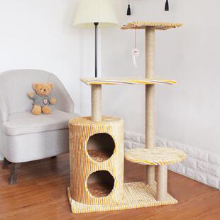 正品四台猫爬架双季层猫窝趣玩味猫树全麻猫抓柱猫跳猫具剑麻猫架