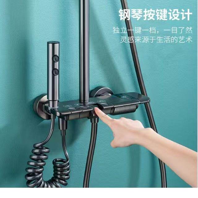 新款直销电镀浴室淋浴花洒套装家用全铜卫浴酒店增压花洒恒温淋浴