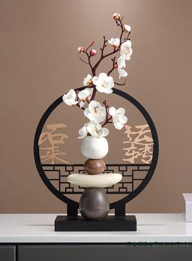 现代简约花客厅视装饰高颜值新款新中式玄瓶关电柜F98M87H5摆品件