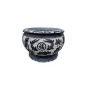 石雕青石鱼缸花盆户外庭院养鱼荷花缸圆缸酒店花钵石槽石雕水缸