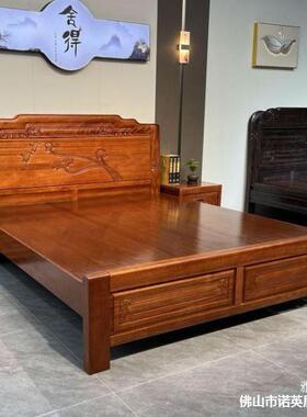 加厚加粗金花梨VQI全榫卯实木床双人卧婚床主中式古仿菠萝格木木