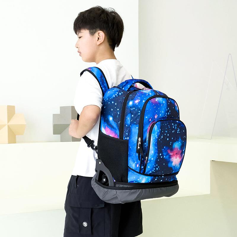 大容量儿童拉杆书包女孩3-6-9年级大号初中学生小学生超轻可爬楼
