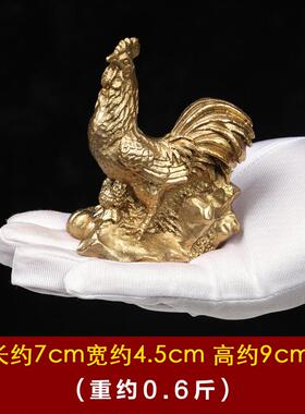 高档黄铜公鸡件招财铜鸡生肖鸡中式风格家居客饰厅装饰艺礼品摆工
