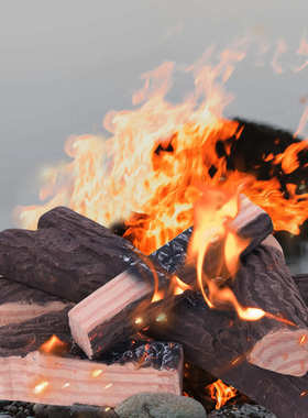 跨境壁炉假木仿真木炭火炉壁炉摆件仿真木户外 陶瓷纤维仿真木