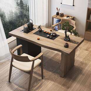 阳台茶ZAD椅合新中式 茶台小户型实木功夫泡茶桌现茶代简约原桌木