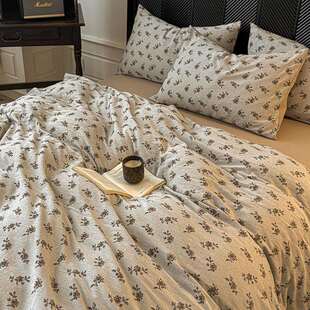 秋冬款 古典 60支纯棉四件套色织磨毛提花加厚被套床单床笠全棉欧式