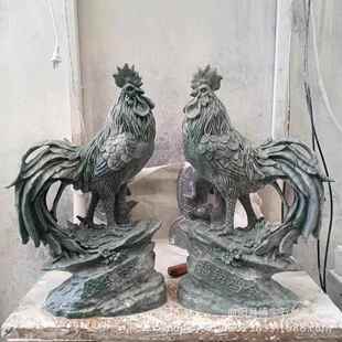 供应大理石金鸡纳福 石雕公鸡工艺品雕塑家居艺术装饰摆件优惠